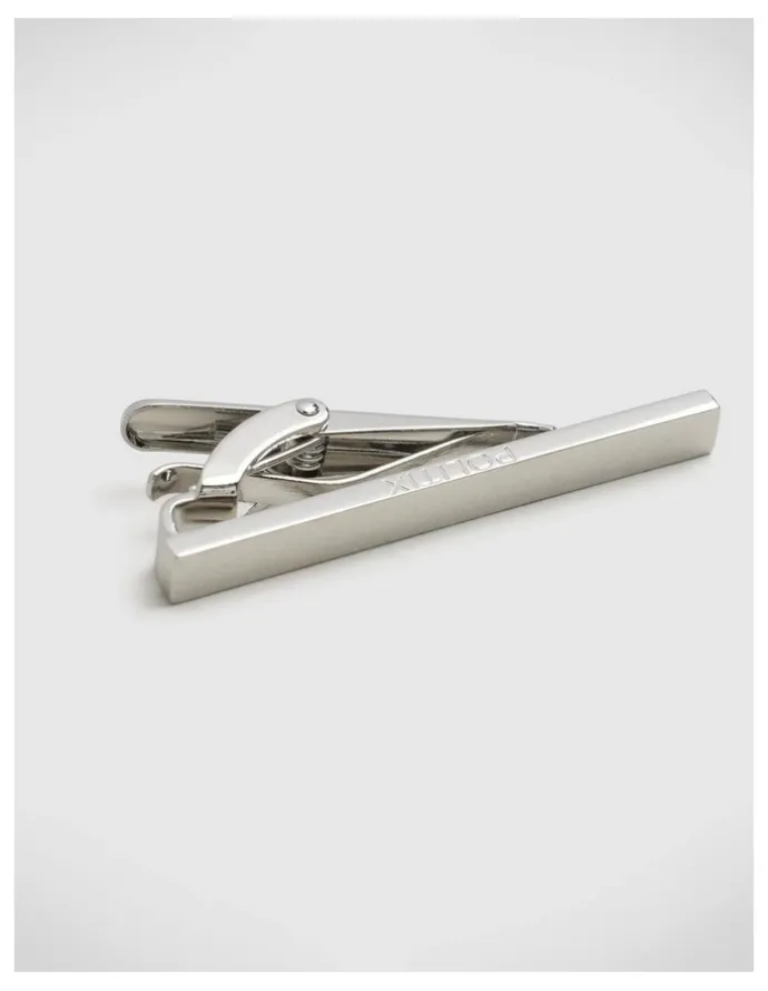 Politix Slim Line Metal Tie Pin in Silver