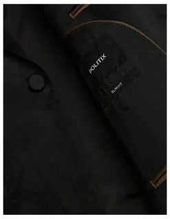 Politix Velvet Black Tie Tuxedo in Black