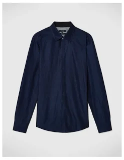 Politix Daniel Chambray Shirt in Ink