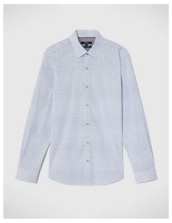 Politix Jacob Geo Print Shirt in Blue
