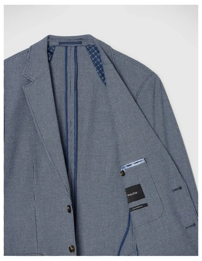 Politix James Textured Two-toned Blazer in Blue