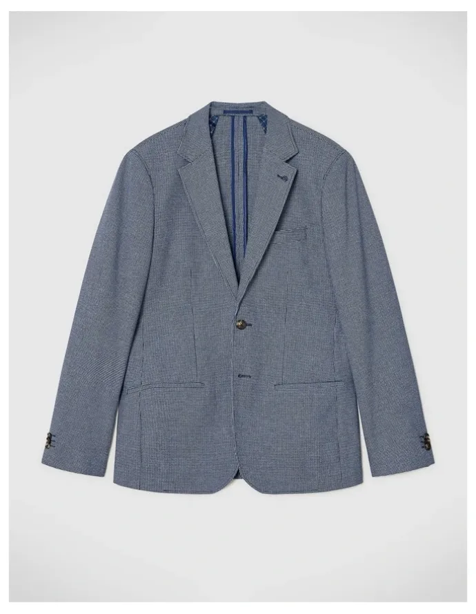 Politix James Textured Two-toned Blazer in Blue