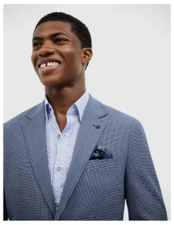 Politix James Textured Two-toned Blazer in Blue