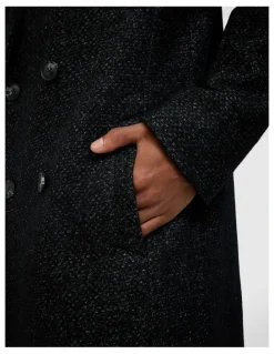 Politix Kennedy Wool-blend Coat in Black