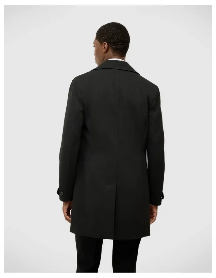 Politix Knight Double Breasted Performance Coat in Black