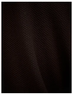 Politix Morgan Textured Zip-up Polo in Chocolate