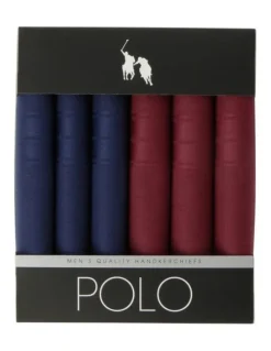 Polo Handkerchiefs 6 Pack in Assorted Colours