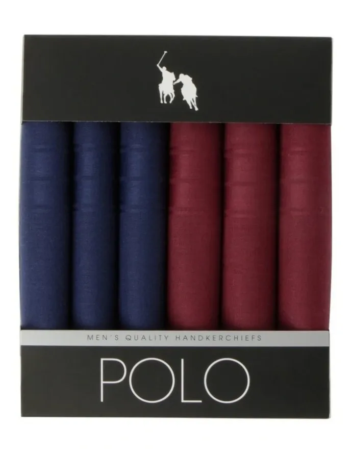Polo Handkerchiefs 6 Pack in Assorted Colours