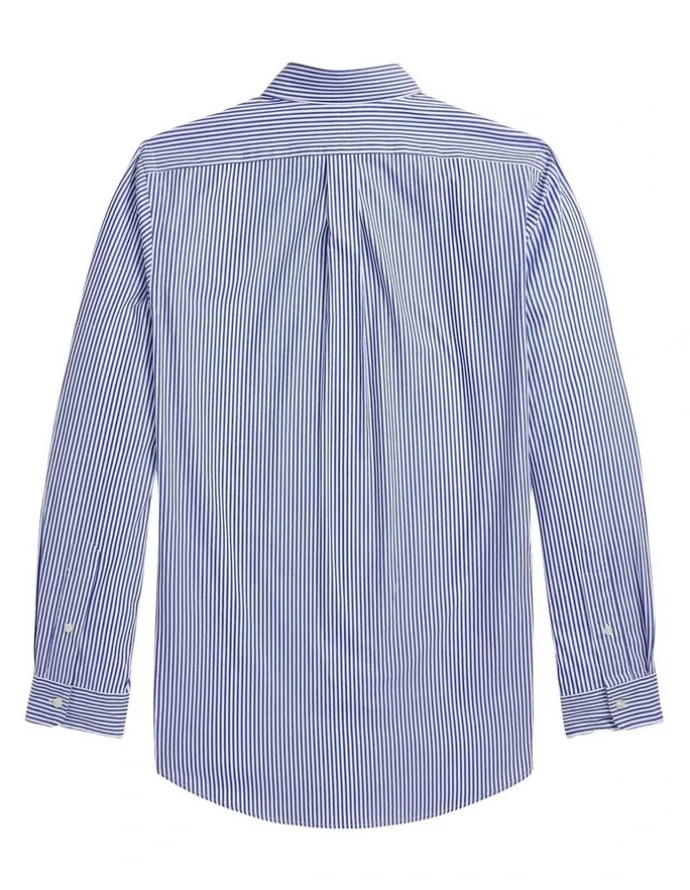 Polo Ralph Lauren Classic Fit Striped Stretch Poplin Shirt in Blue
