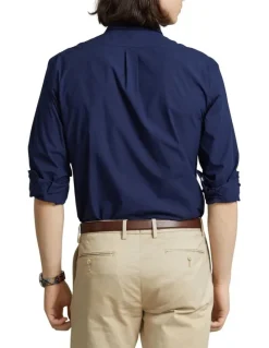 Polo Ralph Lauren Classic Fit Stretch Poplin Shirt in Navy