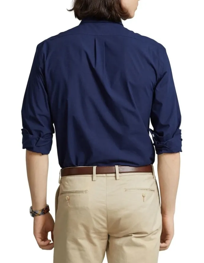 Polo Ralph Lauren Classic Fit Stretch Poplin Shirt in Navy