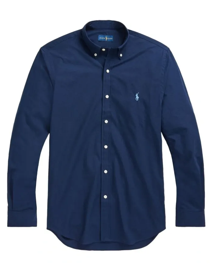 Polo Ralph Lauren Classic Fit Stretch Poplin Shirt in Navy