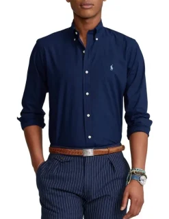 Polo Ralph Lauren Classic Fit Stretch Poplin Shirt in Navy
