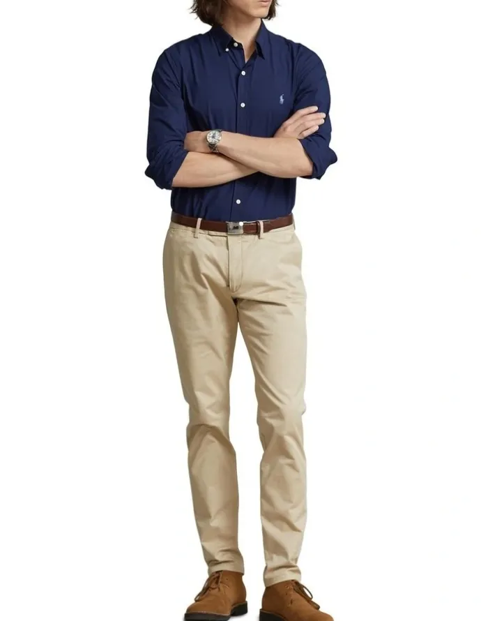 Polo Ralph Lauren Classic Fit Stretch Poplin Shirt in Navy