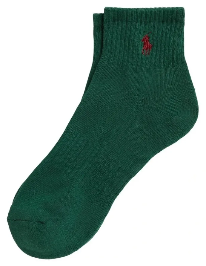 Polo Ralph Lauren Cotton-Blend Quarter-Crew Socks in Green