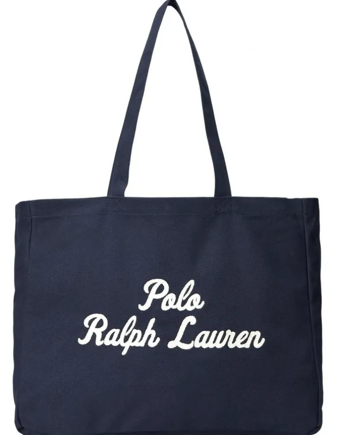 Polo Ralph Lauren Embroidered Canvas Tote in Navy
