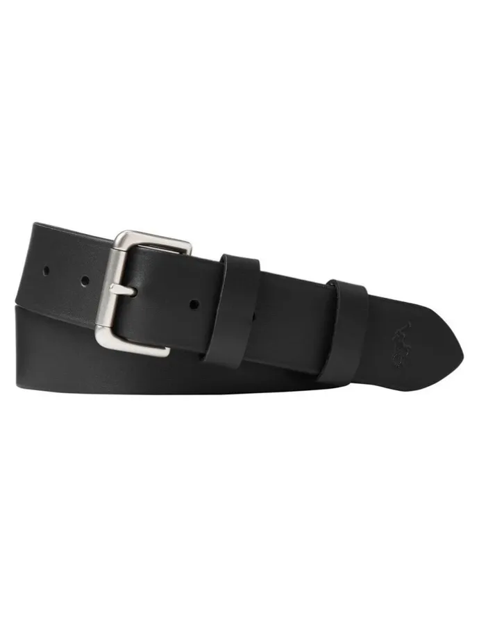 Polo Ralph Lauren Leather Roller-Buckle Belt in Black
