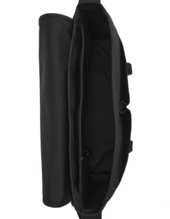 Polo Ralph Lauren Leather-Trim Travel Messenger Bag in Black