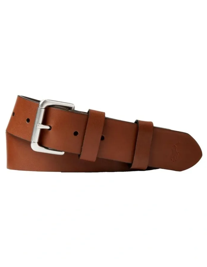 Polo Ralph Lauren Leather Roller-Buckle Belt in Beige