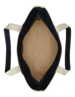 Polo Ralph Lauren Logo Canvas Small Tote Bag in Natural