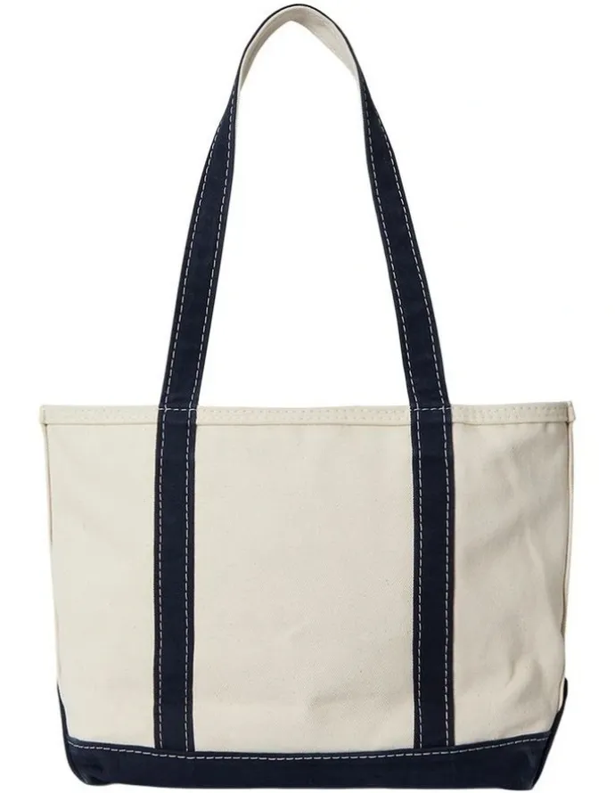 Polo Ralph Lauren Logo Canvas Small Tote Bag in Natural