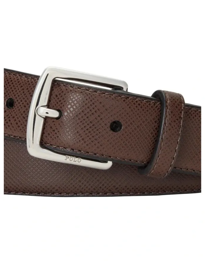 Polo Ralph Lauren Saffiano Leather Belt in Brown