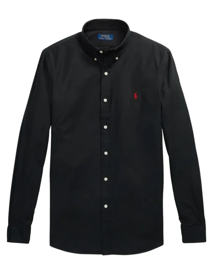 Polo Ralph Lauren Slim Fit Stretch Poplin Shirt in Black
