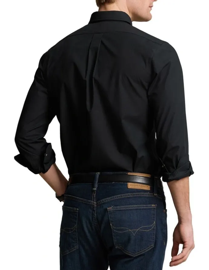 Polo Ralph Lauren Slim Fit Stretch Poplin Shirt in Black