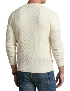 Polo Ralph Lauren Cable-Knit Wool-Cashmere Sweater in Natural