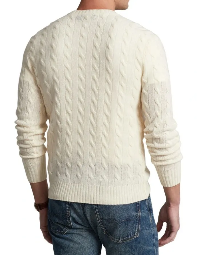 Polo Ralph Lauren Cable-Knit Wool-Cashmere Sweater in Natural