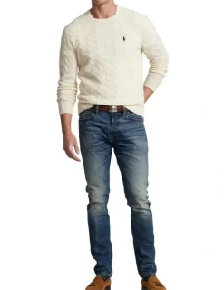 Polo Ralph Lauren Cable-Knit Wool-Cashmere Sweater in Natural
