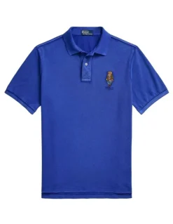 Polo Ralph Lauren Classic Fit Polo Bear Mesh Polo Shirt in Blue