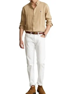 Polo Ralph Lauren Classic Fit Linen Shirt in Beige