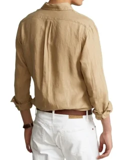 Polo Ralph Lauren Classic Fit Linen Shirt in Beige