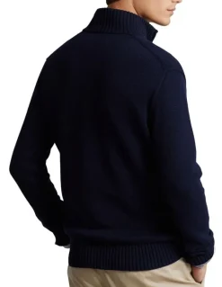 Polo Ralph Lauren Cotton Quarter-Zip Sweater in Blue