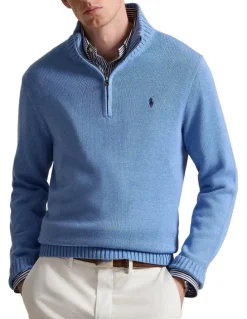 Polo Ralph Lauren Cotton Quarter-Zip Mockneck Sweater