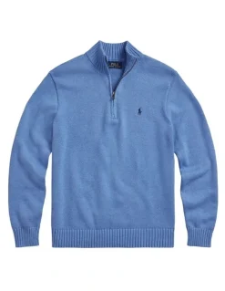 Polo Ralph Lauren Cotton Quarter-Zip Mockneck Sweater