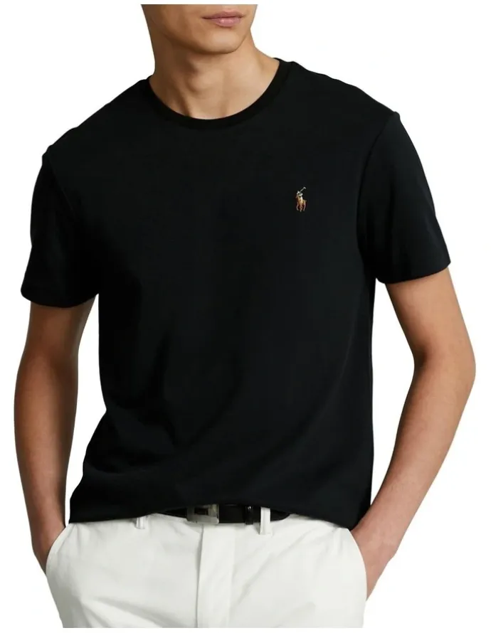 Polo Ralph Lauren Custom Slim Fit Soft Cotton T-Shirt in Black