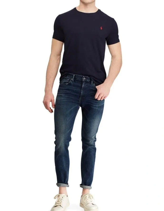 Polo Ralph Lauren Custom Slim Fit Jersey Crewneck T-Shirt Navy