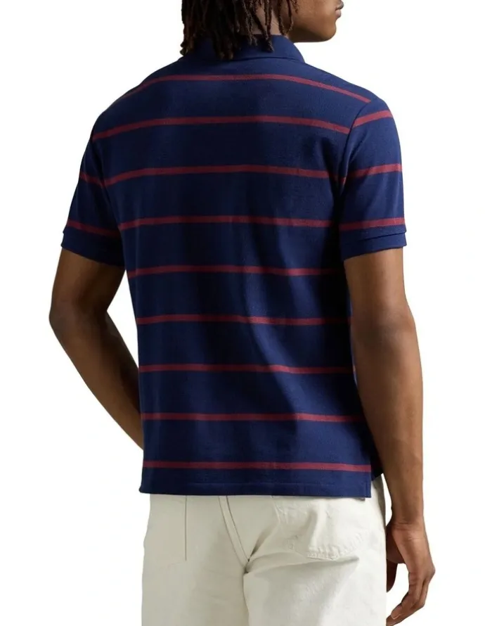 Polo Ralph Lauren Custom Slim Fit Bear Mesh Polo Shirt in Blue