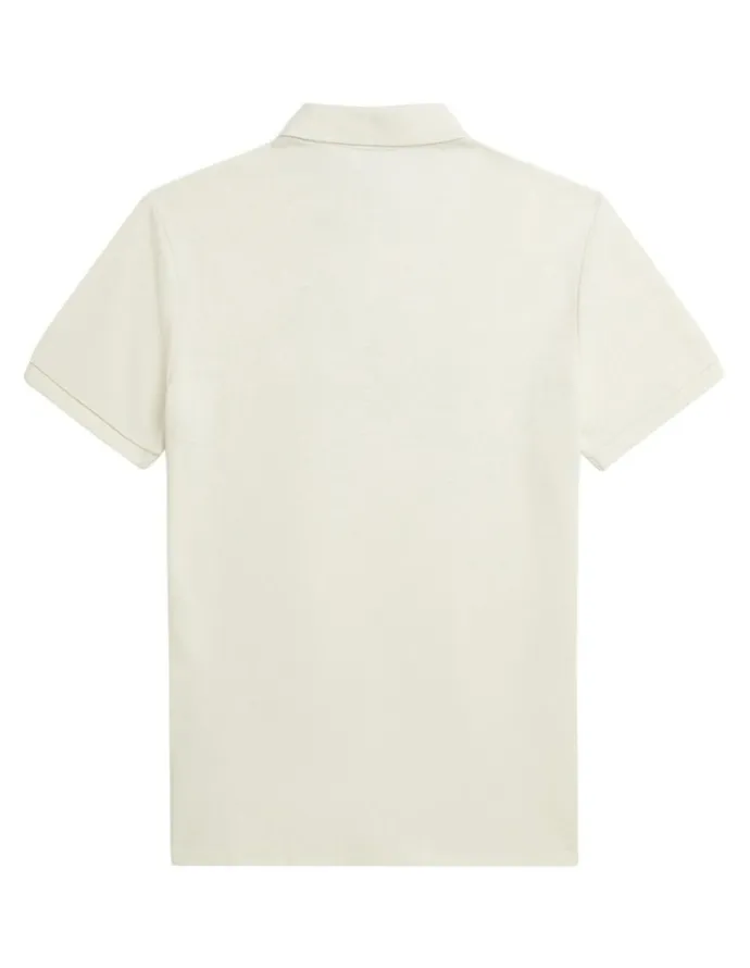 Polo Ralph Lauren Custom Slim Fit Mesh Polo Shirt in Natural