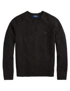 Polo Ralph Lauren Marled Wool-Blend Sweater in Charcoal