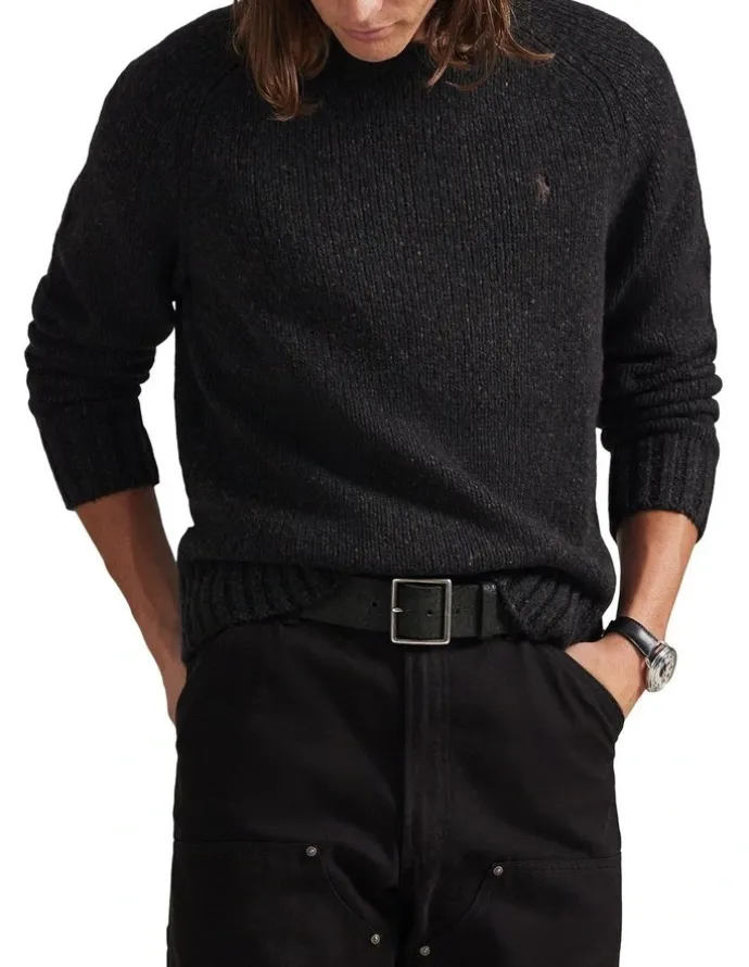 Polo Ralph Lauren Marled Wool-Blend Sweater in Charcoal