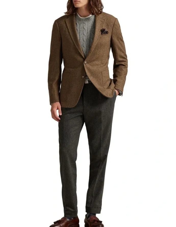 Polo Ralph Lauren Polo Modern Fit Herringbone Sport Coat in Brown