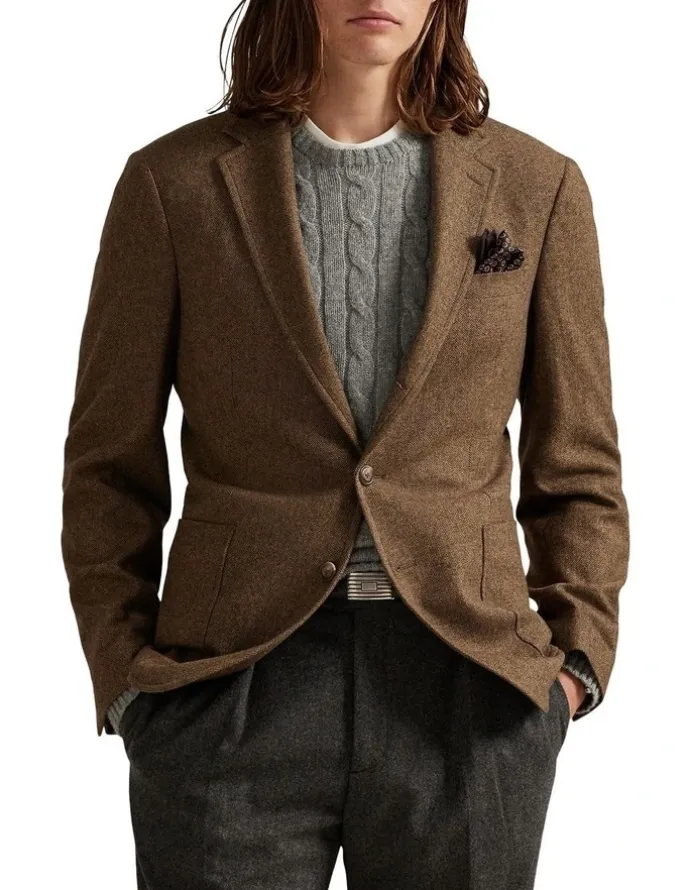 Polo Ralph Lauren Polo Modern Fit Herringbone Sport Coat in Brown