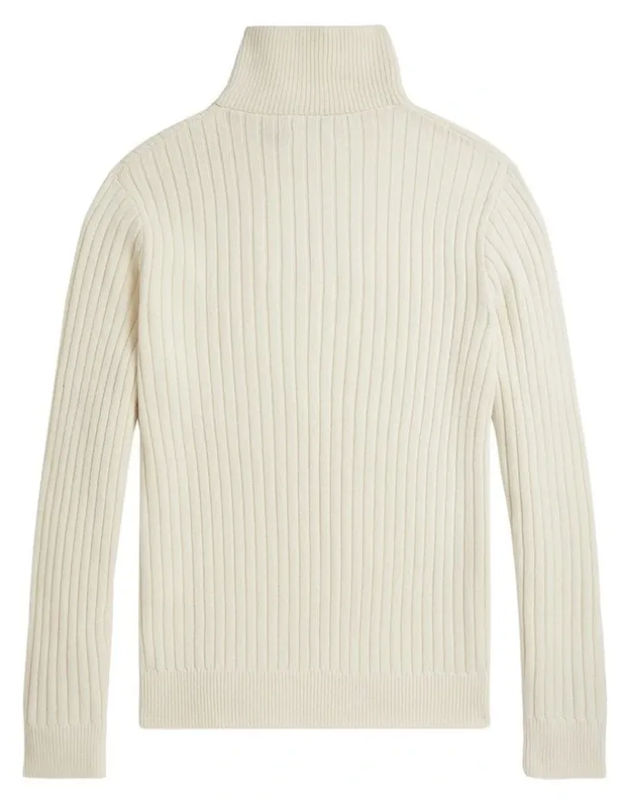 Polo Ralph Lauren Rib-Knit Wool-Cotton Sweater in Natural