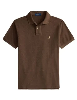 Polo Ralph Lauren The Iconic Custom Slim Fit Mesh Polo in Brown