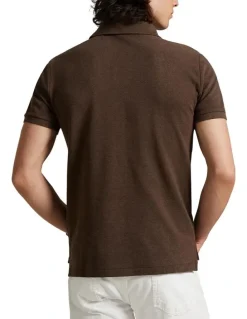 Polo Ralph Lauren The Iconic Custom Slim Fit Mesh Polo in Brown