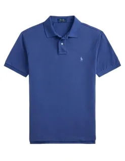 Polo Ralph Lauren The Iconic Custom Slim Fit Mesh Polo in Blue