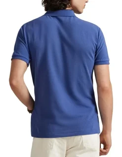 Polo Ralph Lauren The Iconic Custom Slim Fit Mesh Polo in Blue
